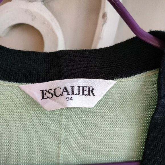 Mint and Navy Escalier Cardigan - Picture 4 of 17